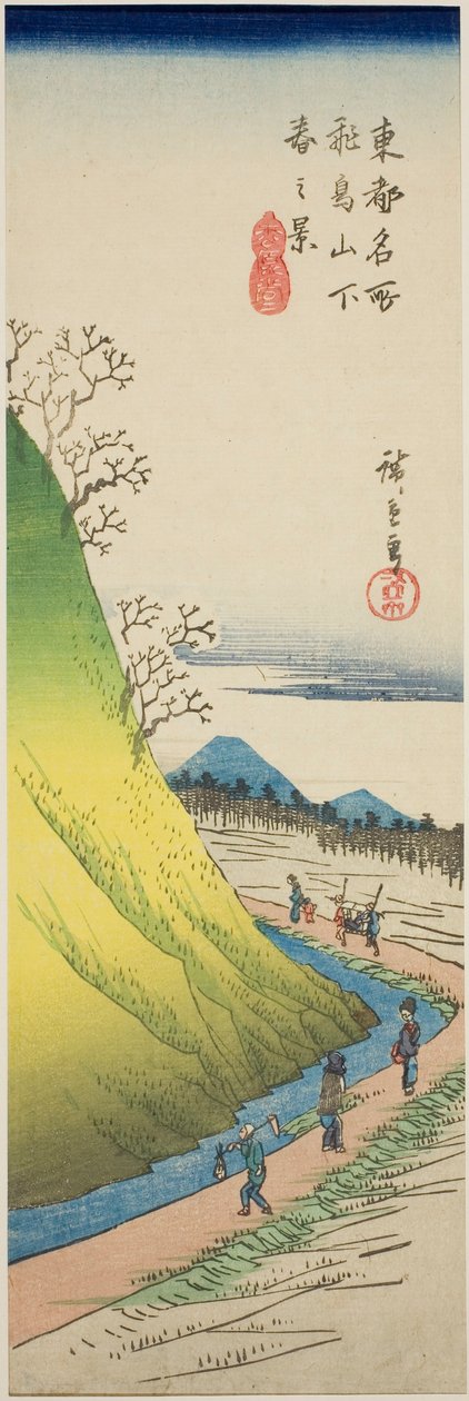 Spring View from the Foot of Asuka Hill (Asukayama shita haru no kei), fra serien "Famous Views of the Eastern Capital (Toto meisho)" af Utagawa Hiroshige