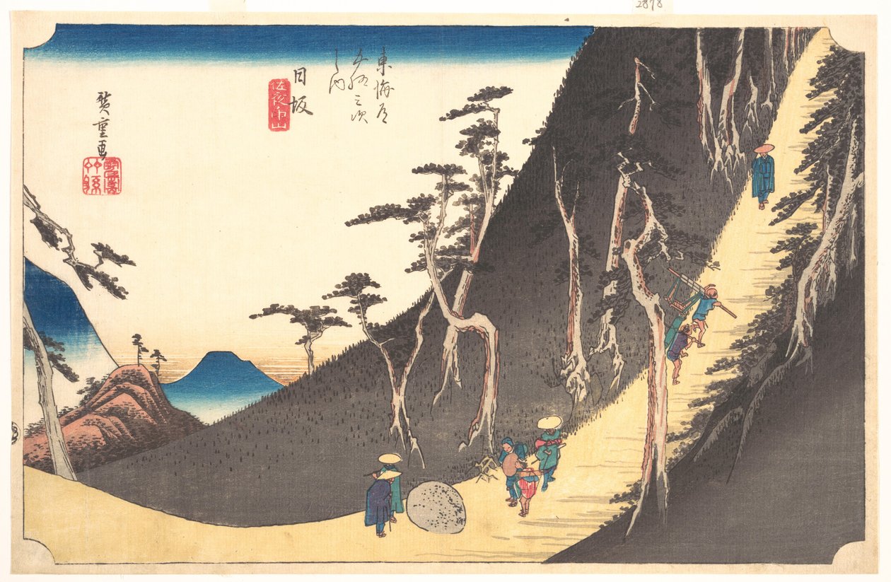 Station seksogtyve: Nissaka, Sayo no Nakayama, fra Tōkaidōs treoghalvtreds stationer af Utagawa Hiroshige