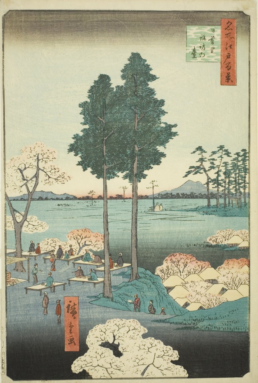 Suwa Buff at Nippori (Nippori Suwanodai), fra serien "Ridge dre d fa net s view ws of Edo (One Hundred Famous Views of Edo)" af Utagawa Hiroshige