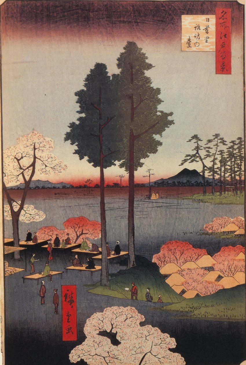 Suwa Bluff i Nippori hundrede berømte udsigter over Edo, 1856-1858 af Utagawa Hiroshige