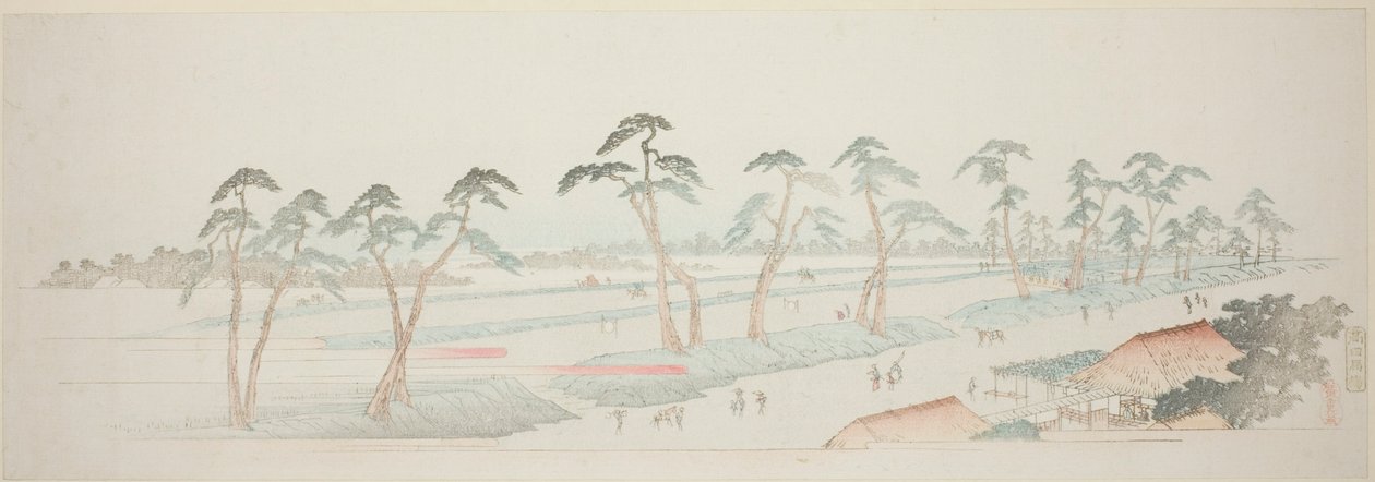 Takada Riding Grounds (Takada baba), fra serien "Thirteen Views of the Environs of Edo" af Utagawa Hiroshige