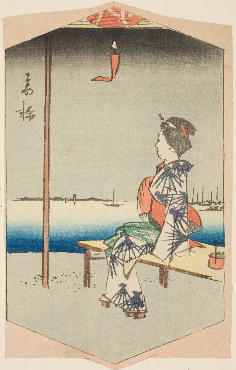 Takanawa, sektion af et ark fra serien "Udklippsbilleder af berømte steder i Edo (Edo meisho harimaze zue)" af Utagawa Hiroshige