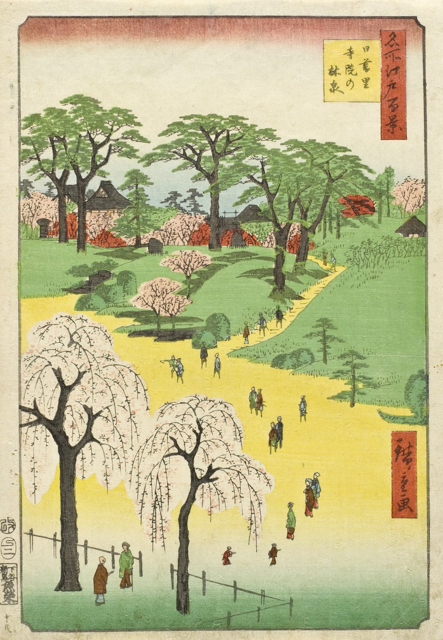 Tempelhaverne, Nippori af Utagawa Hiroshige