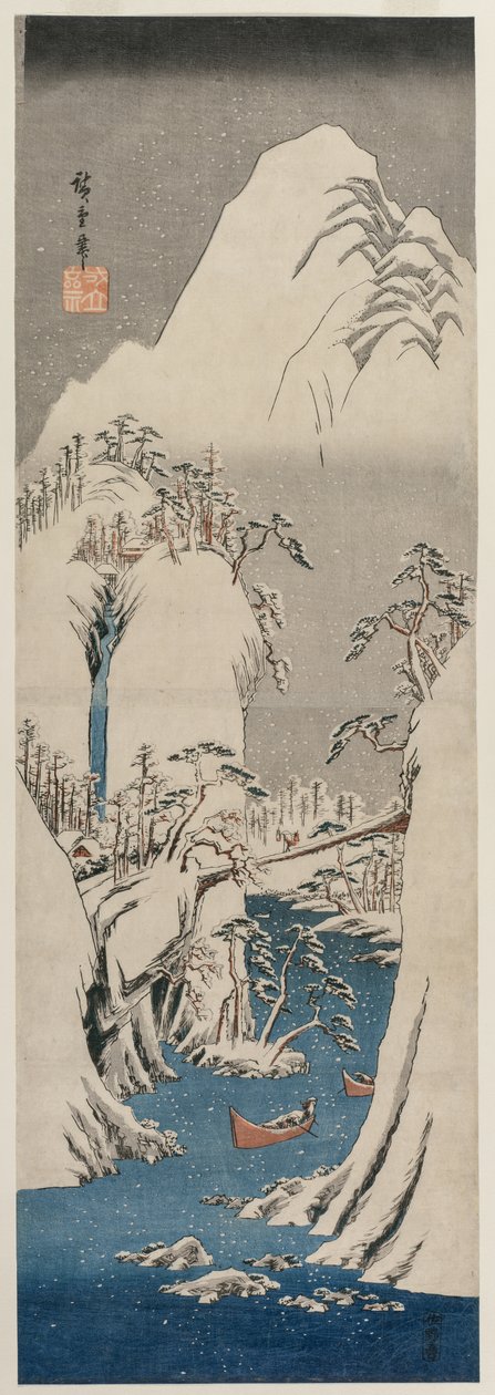 Fuji-floden i sneen af Utagawa Hiroshige