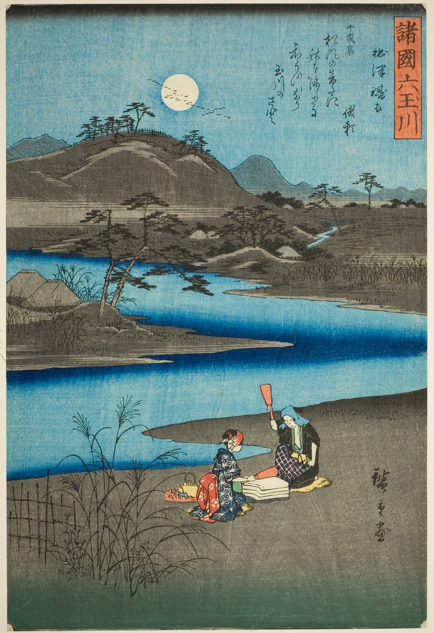 Kinuta Jewel River i Settsu Province (Settsu Kinuta), fra serien "Six Jewel Rivers in the Various Provinces (Shokoku Mu Tamagawa)" af Utagawa Hiroshige