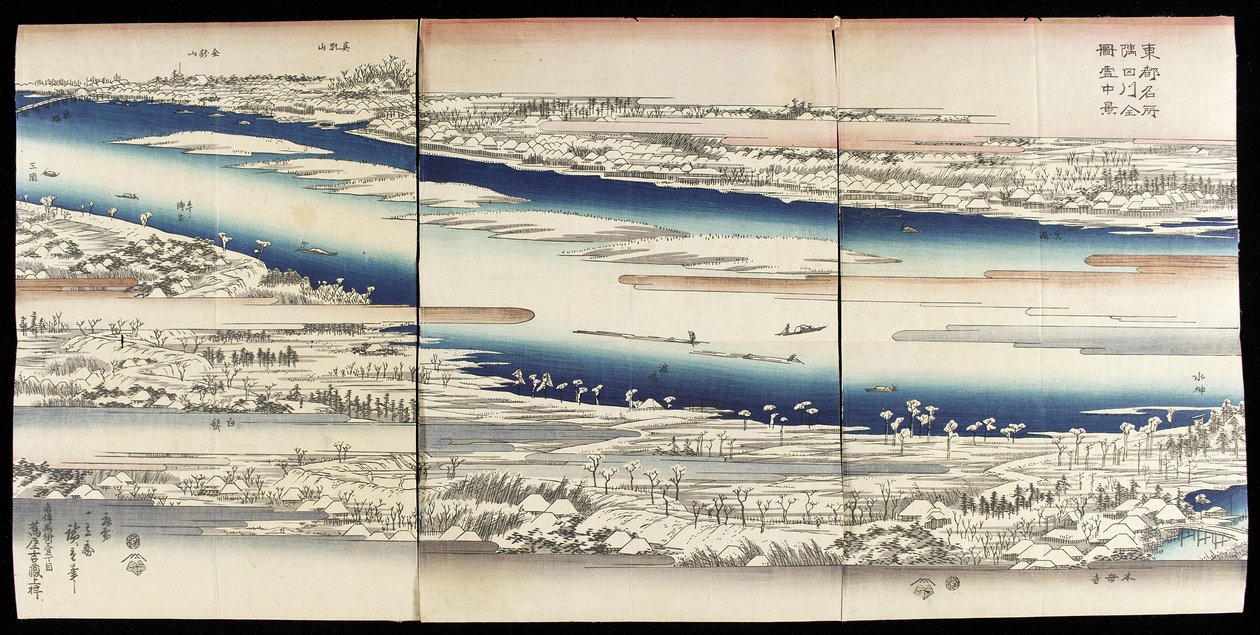 Sumida-floden i sne af Utagawa Hiroshige