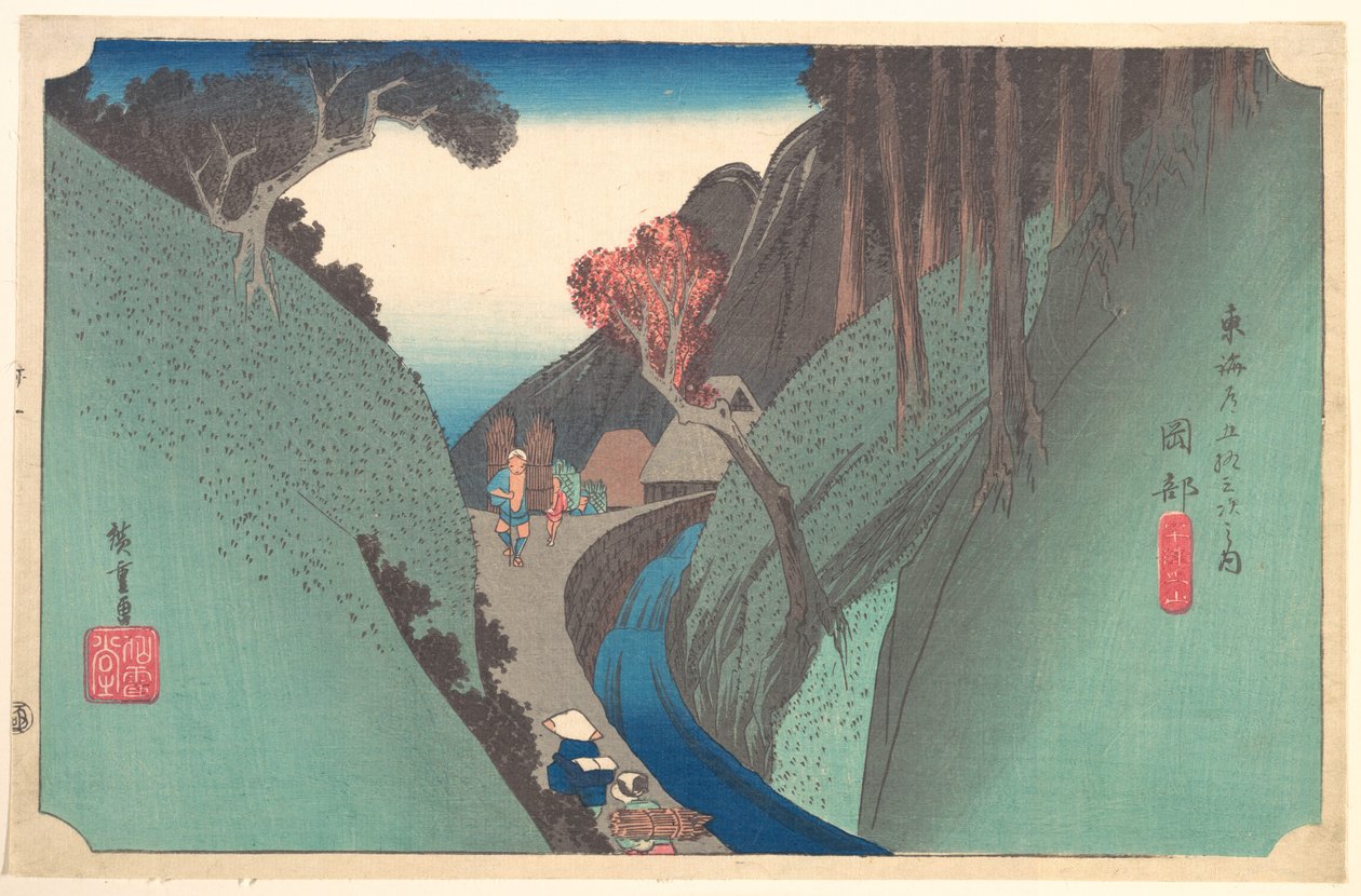 Utsu-højen ved Okabe af Utagawa Hiroshige