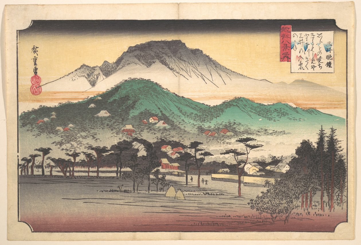 Aftenklokkerne ved Mii-templet af Utagawa Hiroshige