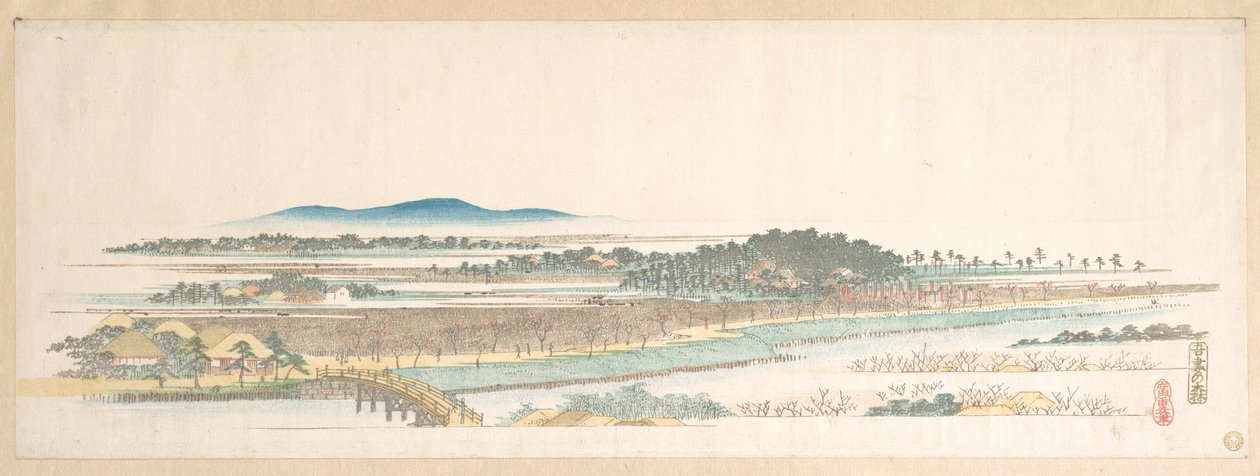 Udsigt over Azuma-skoven af Utagawa Hiroshige