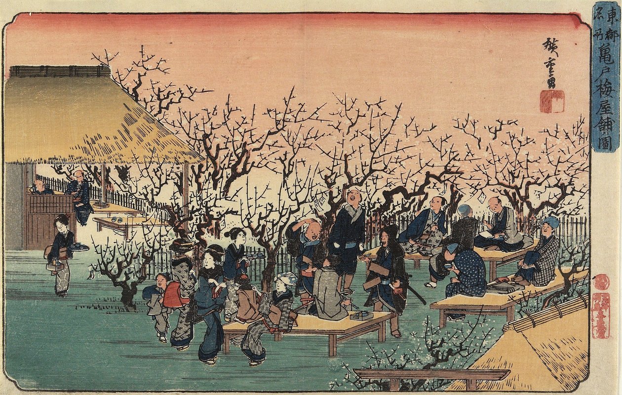 Udsigt over blommehaven ved Kameido, 1832-1834 af Utagawa Hiroshige