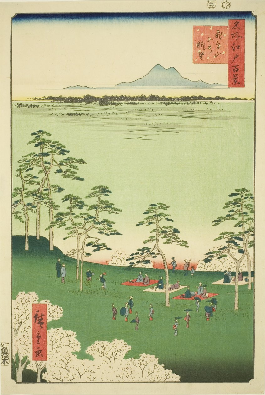Udsigt og jord fra Asuka Hikil (Asukayama Kita no Chobo), fra Te-serien ``Ridge dre d Fa nets Views of Edo (One Hundred Famous Views of Edo)