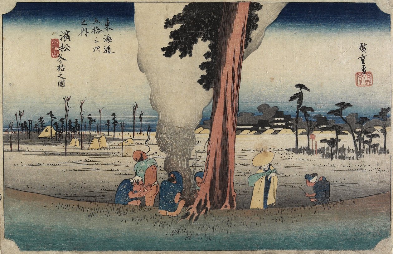 Vinterscene, Hamamatsu, ca. 1833 af Utagawa Hiroshige
