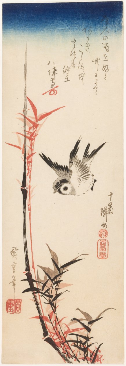 Spurven og bambussen af Utagawa Hiroshige