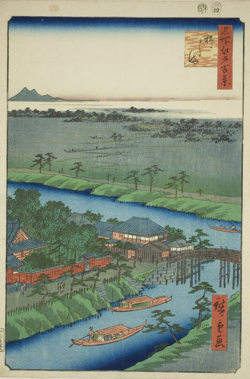 Yanagishima, fra seriens "Ridge dre d fa net s view of Edo (One Hundred Famous Views of Edo)" af Utagawa Hiroshige