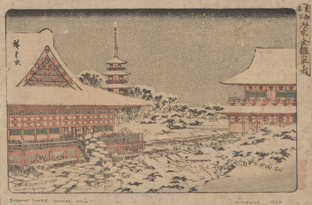 Årsafslutningsmesse i Kinryuzan-templet af Utagawa Hiroshige