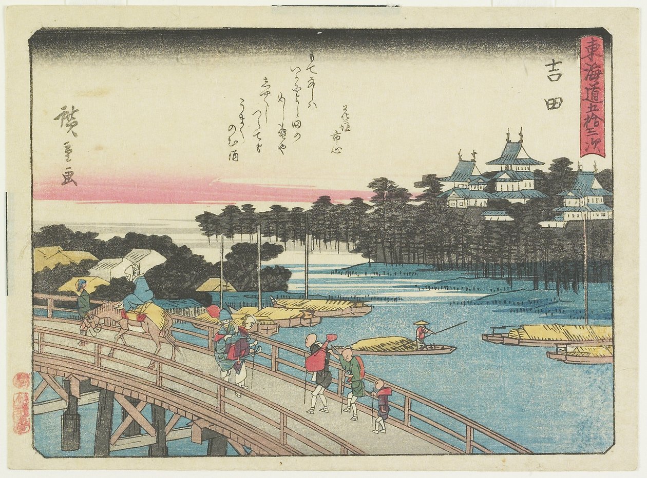 Yoshida, 1837-1844 af Utagawa Hiroshige