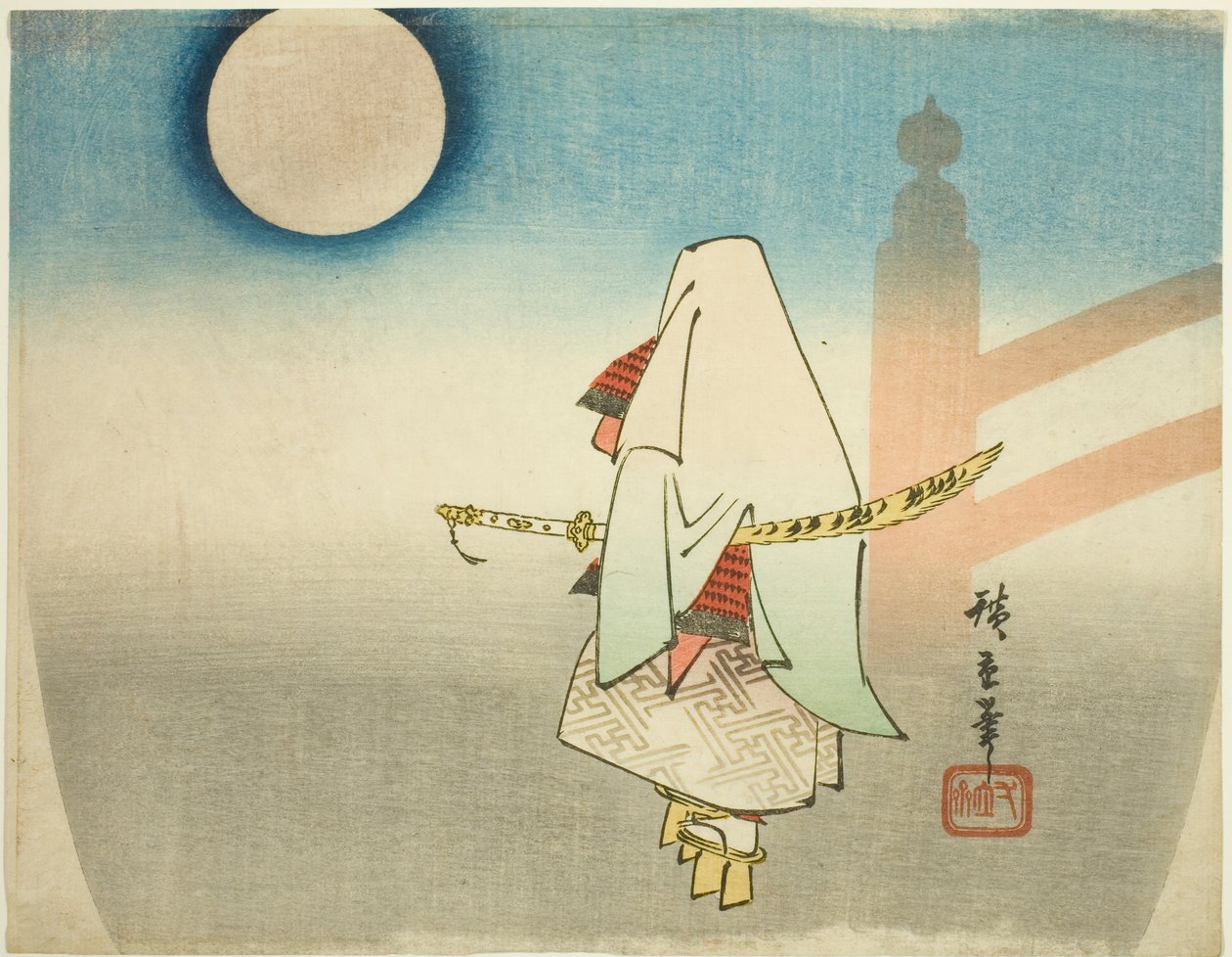 Yoshitsune Light ts Benkei At Gensidig hjælp B grund af Utagawa Hiroshige