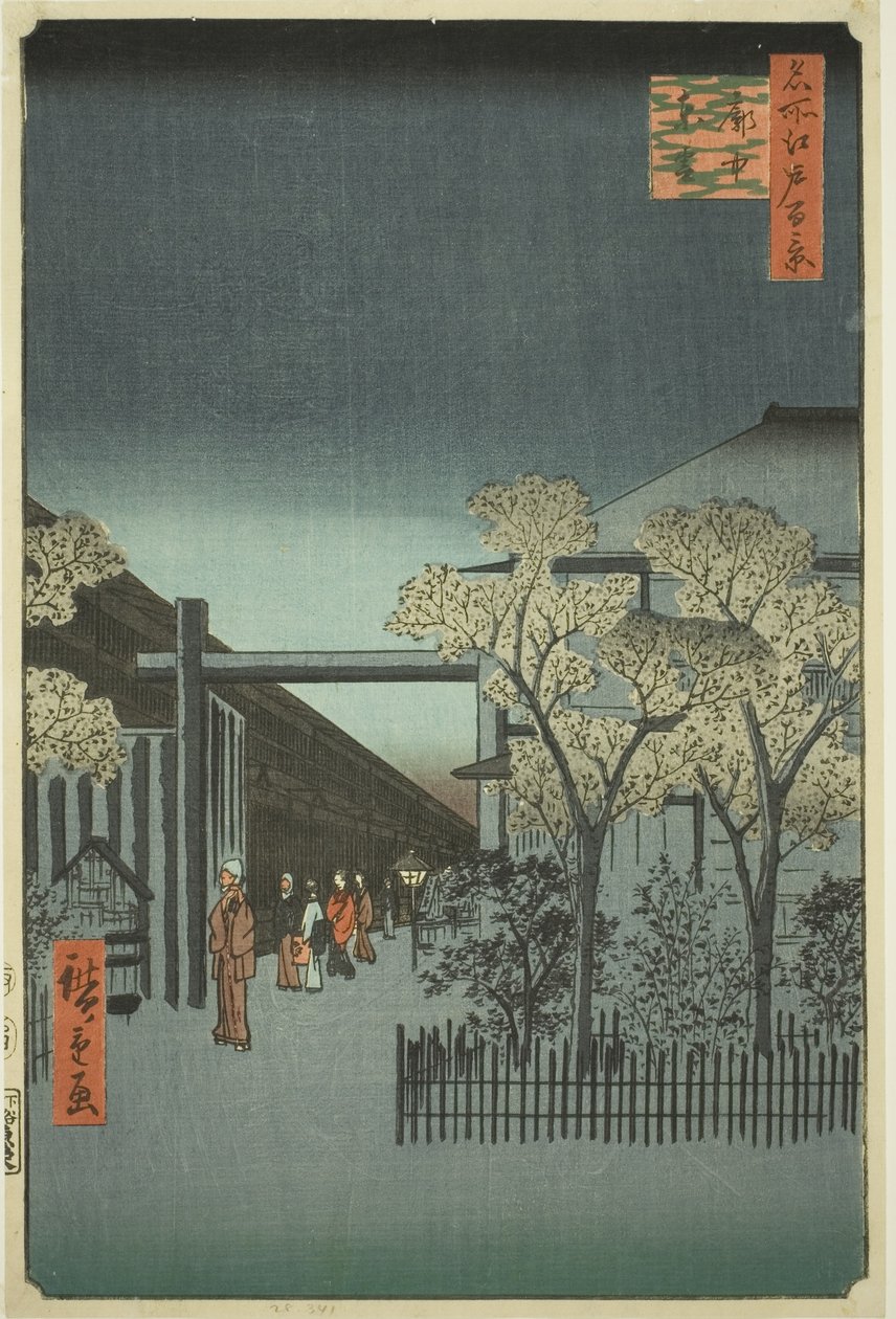 Yoshiwara Jeg fornemmede Kurt rs at Dawn (hver Chu Shinonome), fra serien "Ridge dre d fa net s views of Edo (One hundred famous views of Edo)" af Utagawa Hiroshige