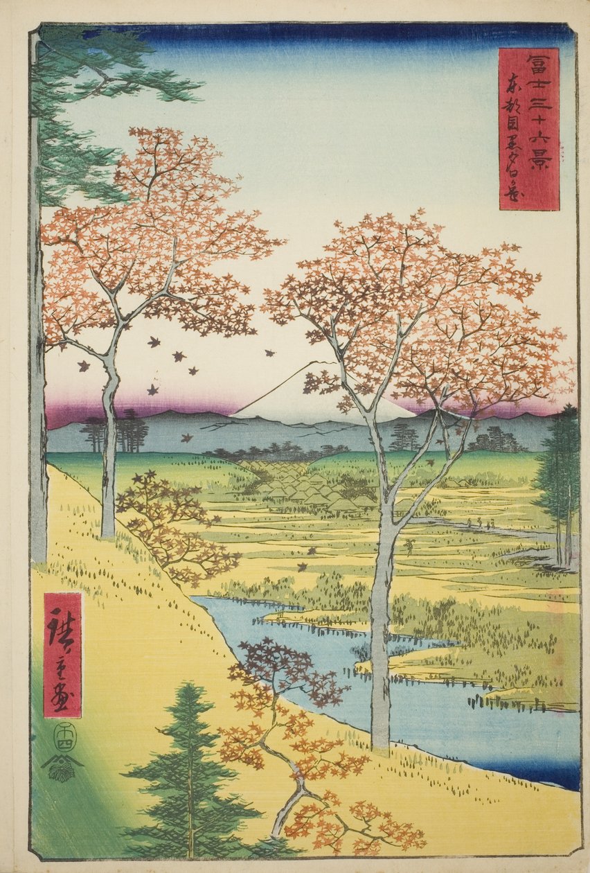 Yuhi Hill ved Meguro i den østlige hovedstad (Toto Meguro Yuhigaoka), fra serien "Thirty-six Views of Mount Fuji (Fuji sanjurokkei)" af Utagawa Hiroshige