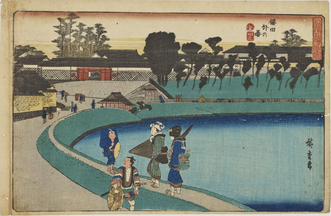 »Uden for Sakurada-porten« fra serien »Fremragende udsigter over Edo« af Utagawa Hiroshige