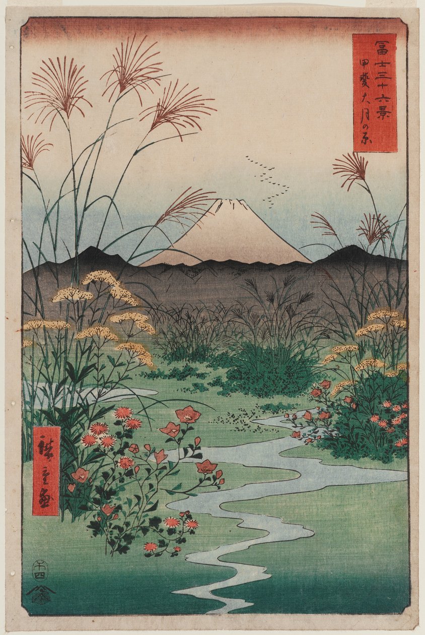 ōtsuki Plain i Kai-provinsen (Kai ōtsuki no hara), fra serien 36-visninger af Fuji-bjerget af Utagawa Hiroshige
