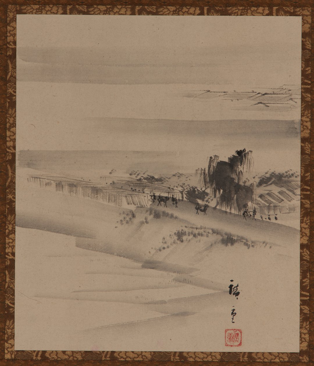 Landskab: flod, by og tåge, Edo-perioden, 1800-tallet. af Utagawa Hiroshige II