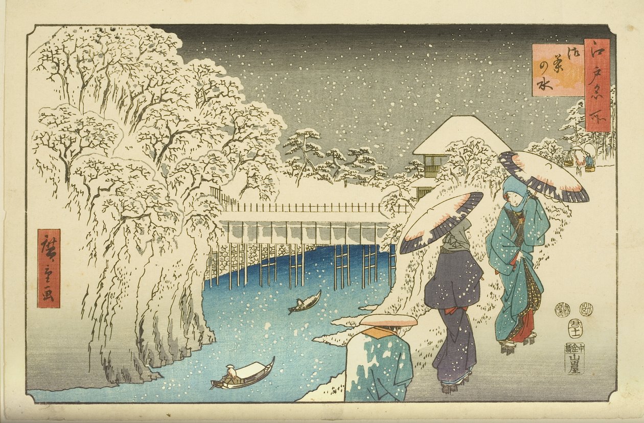 Ochanomizu (træblok i farver) af Utagawa II Hiroshige