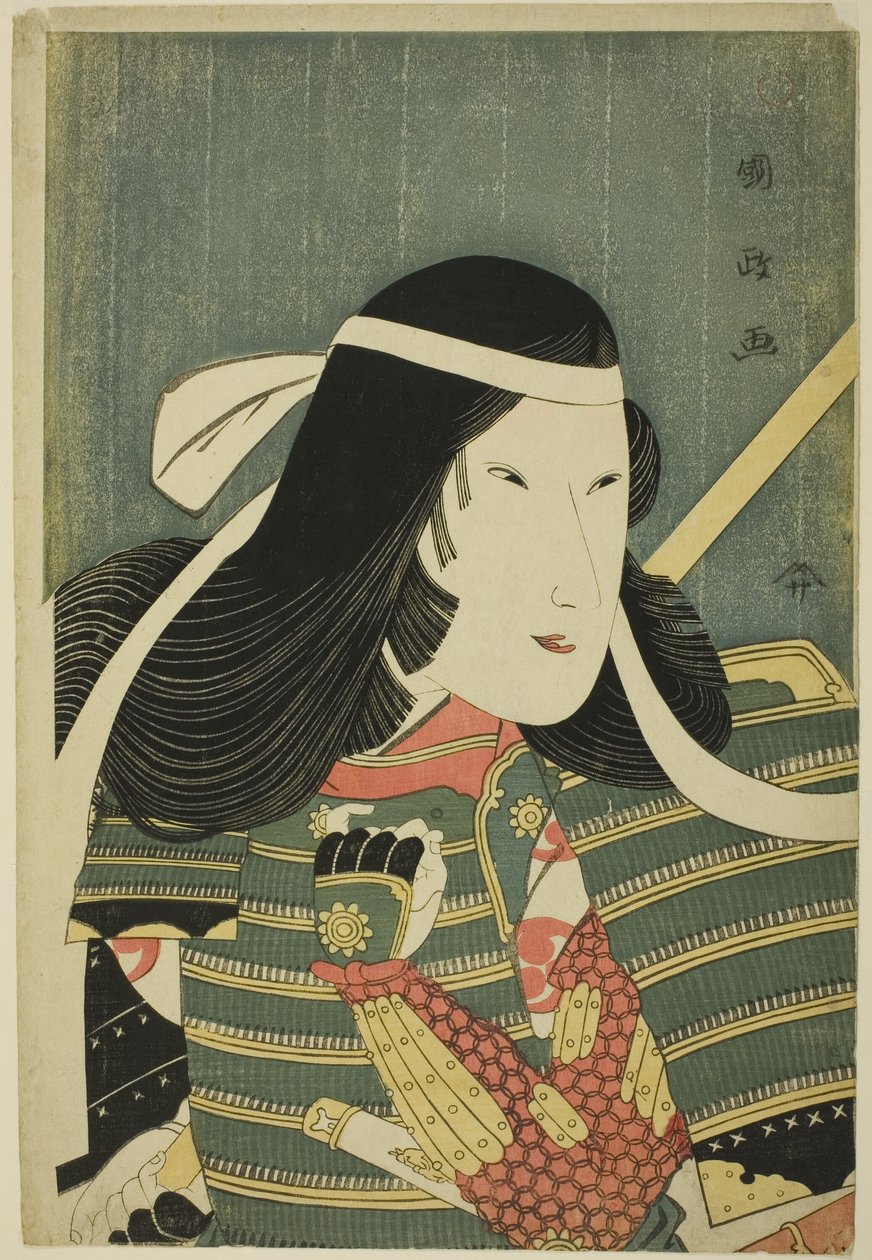 Iwai Kumesaburo i rollen som Lady Tomoe af Utagawa Kunimasa