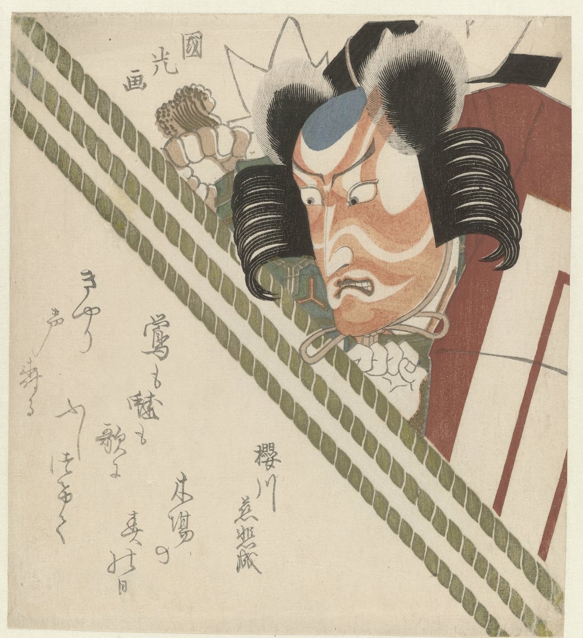 Mand kigger over et gardin af Utagawa Kunimitsu