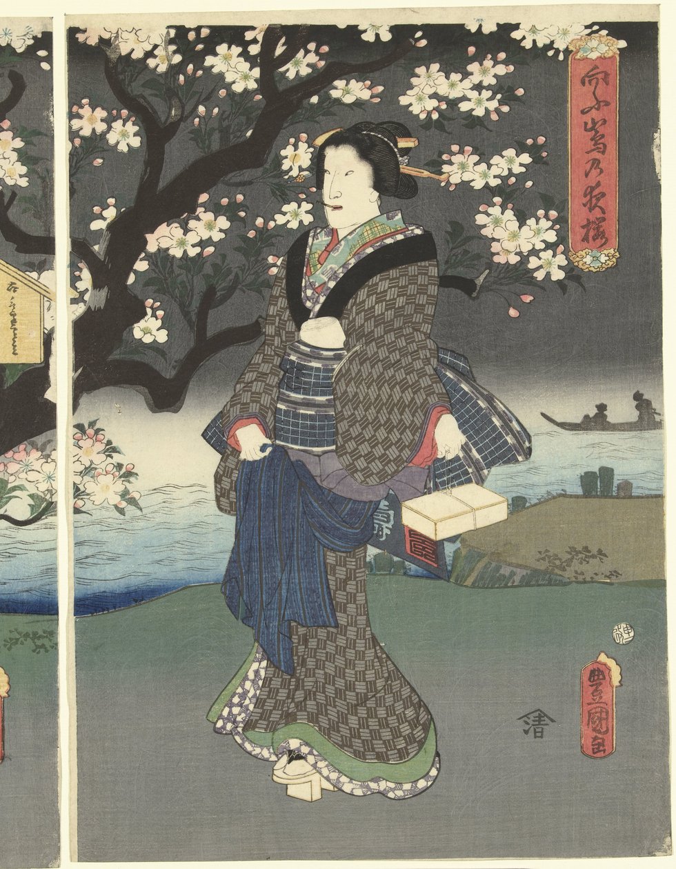 Aftentur langs floden af Utagawa Kunisada (I)