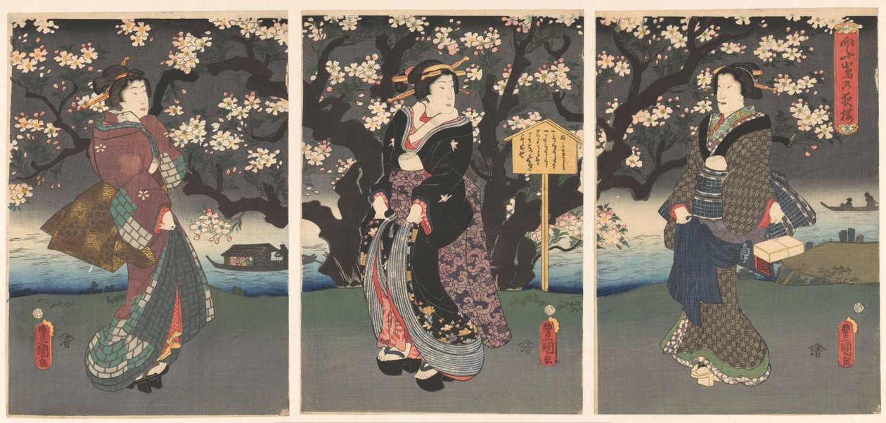 Aftentur langs floden af Utagawa Kunisada (I)