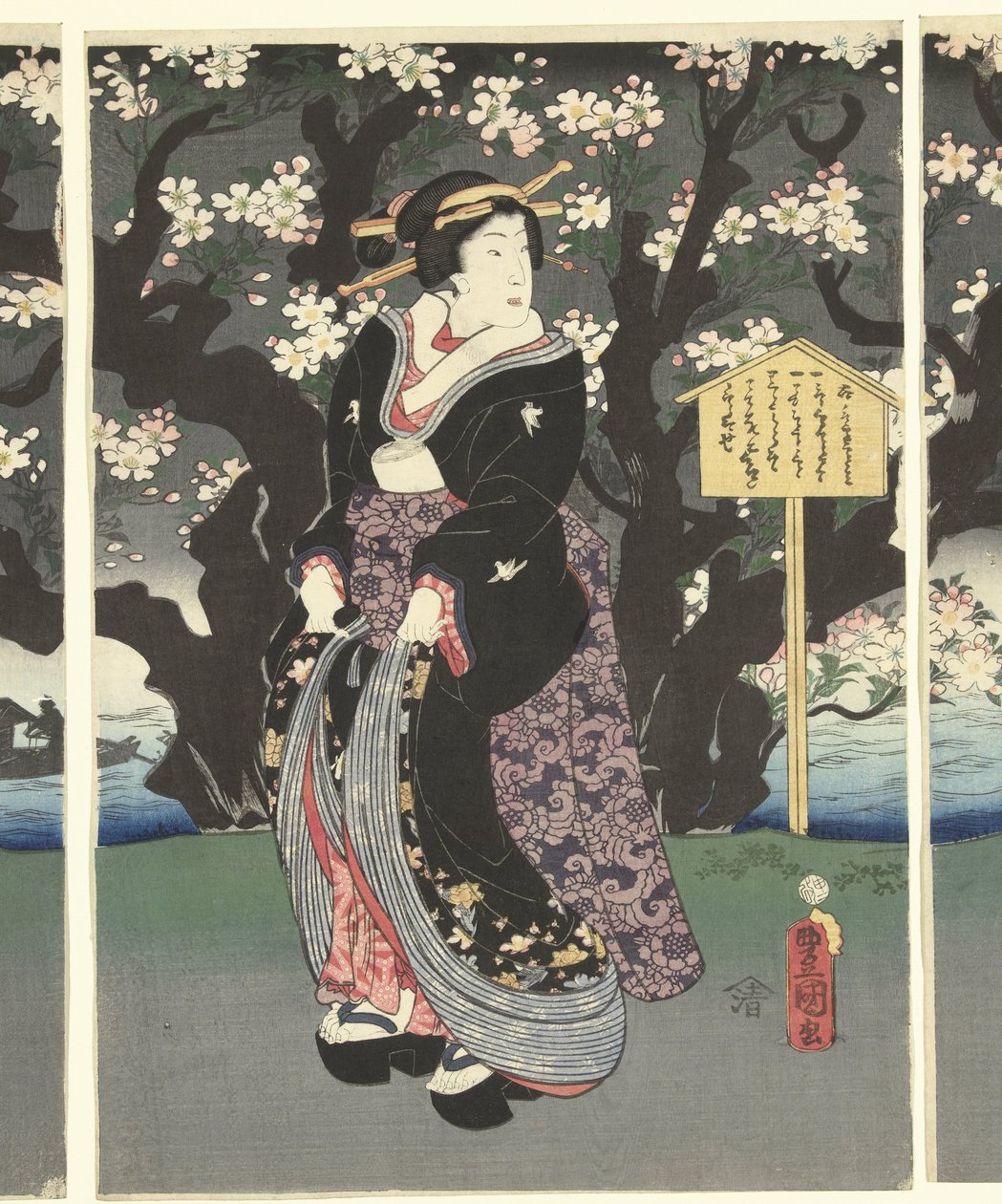 Aftentur langs floden af Utagawa Kunisada (I)