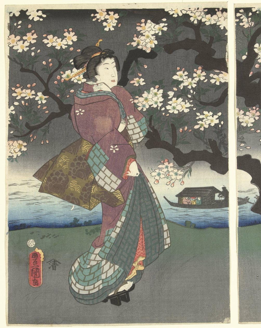 Aftentur langs floden af Utagawa Kunisada (I)