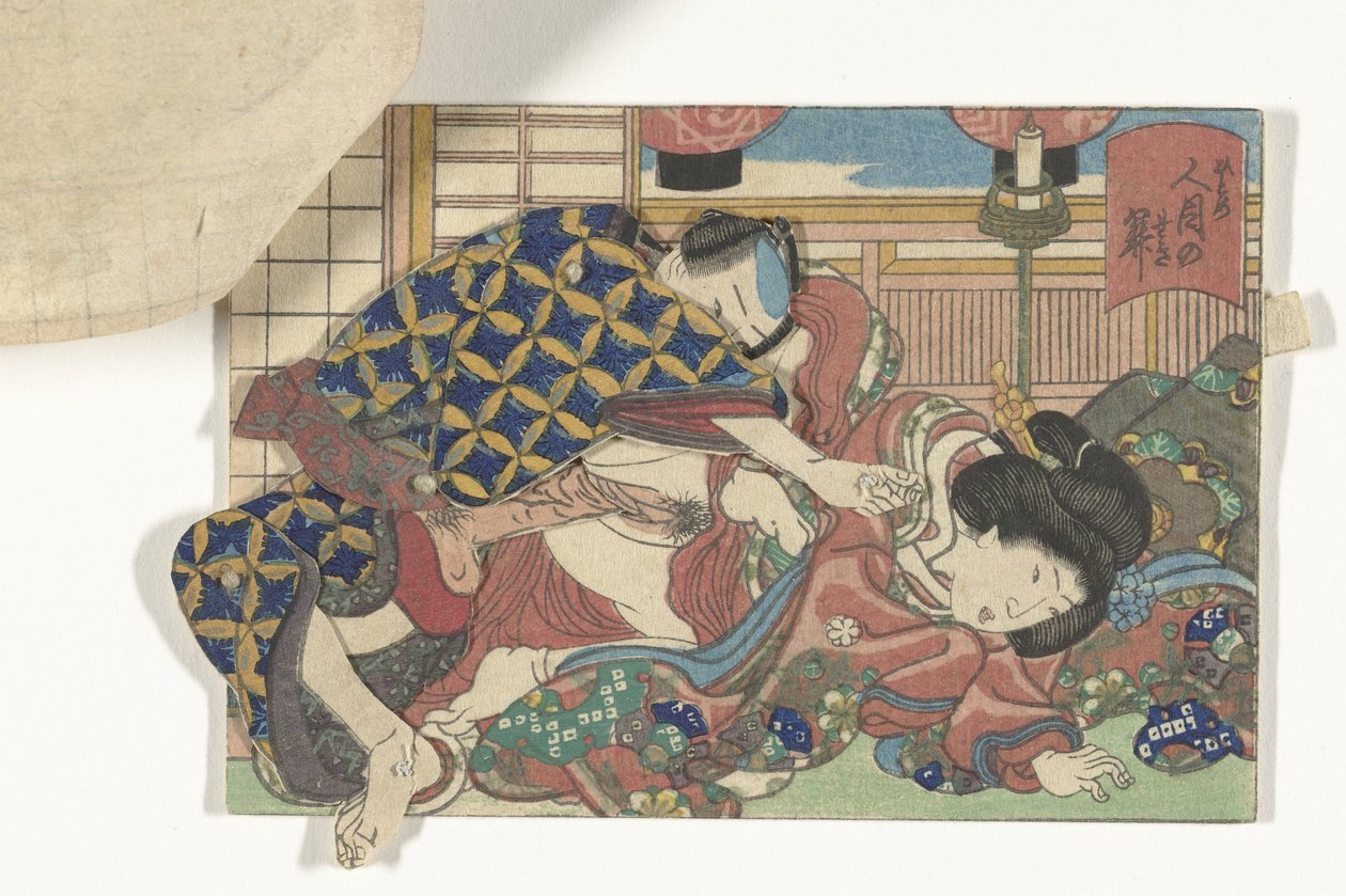 Bevægeligt erotisk tryk af Utagawa Kunisada (I)