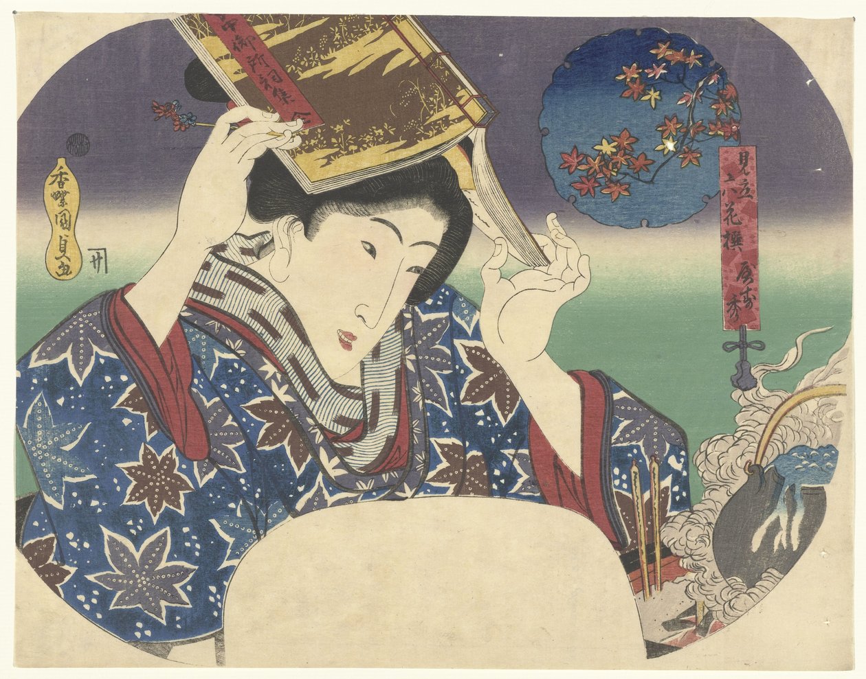 Bunya no Yasuhide Parodi på de seks digtere (serietitel) Mitate nederdele (serietitel på objekt) af Utagawa Kunisada (I)