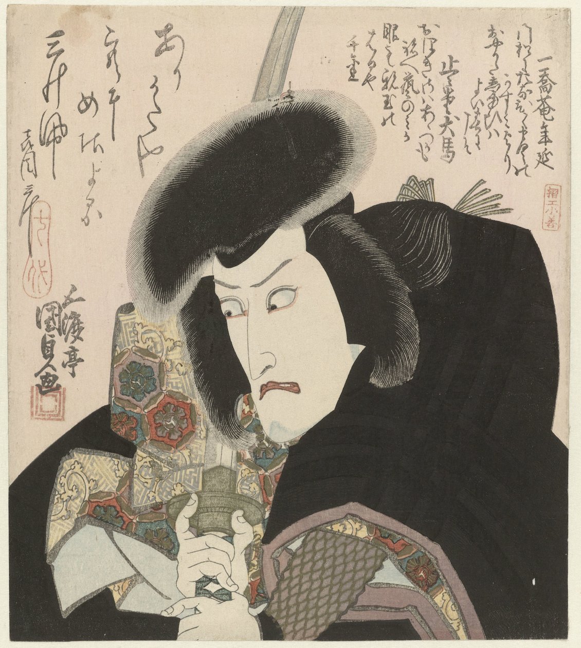 Buste portræt af en samurai af Utagawa Kunisada (I)