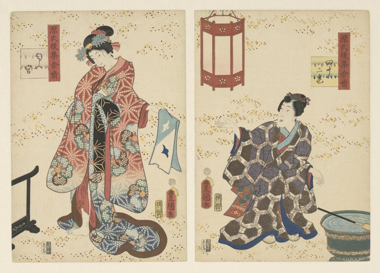 Kapitel 42, den parfumerede prins Varige indtryk af en sen Genji-samling (serietitel) af Utagawa Kunisada (I)
