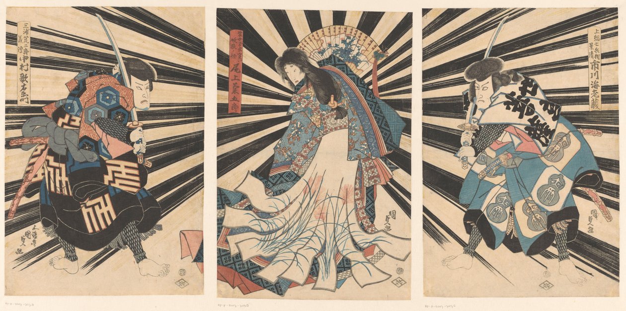 Utaemon Nakamura Doctor V, Onoe Kikukoro Ii Ii Sono Ichikawa Grape Dye V. af Utagawa Kunisada (I)
