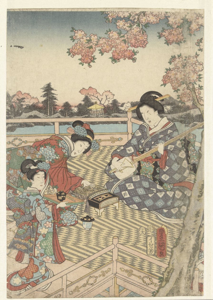 En forårsbanket for den østlige Genji Azuma Genji hana ingen yuen af Utagawa Kunisada (I)