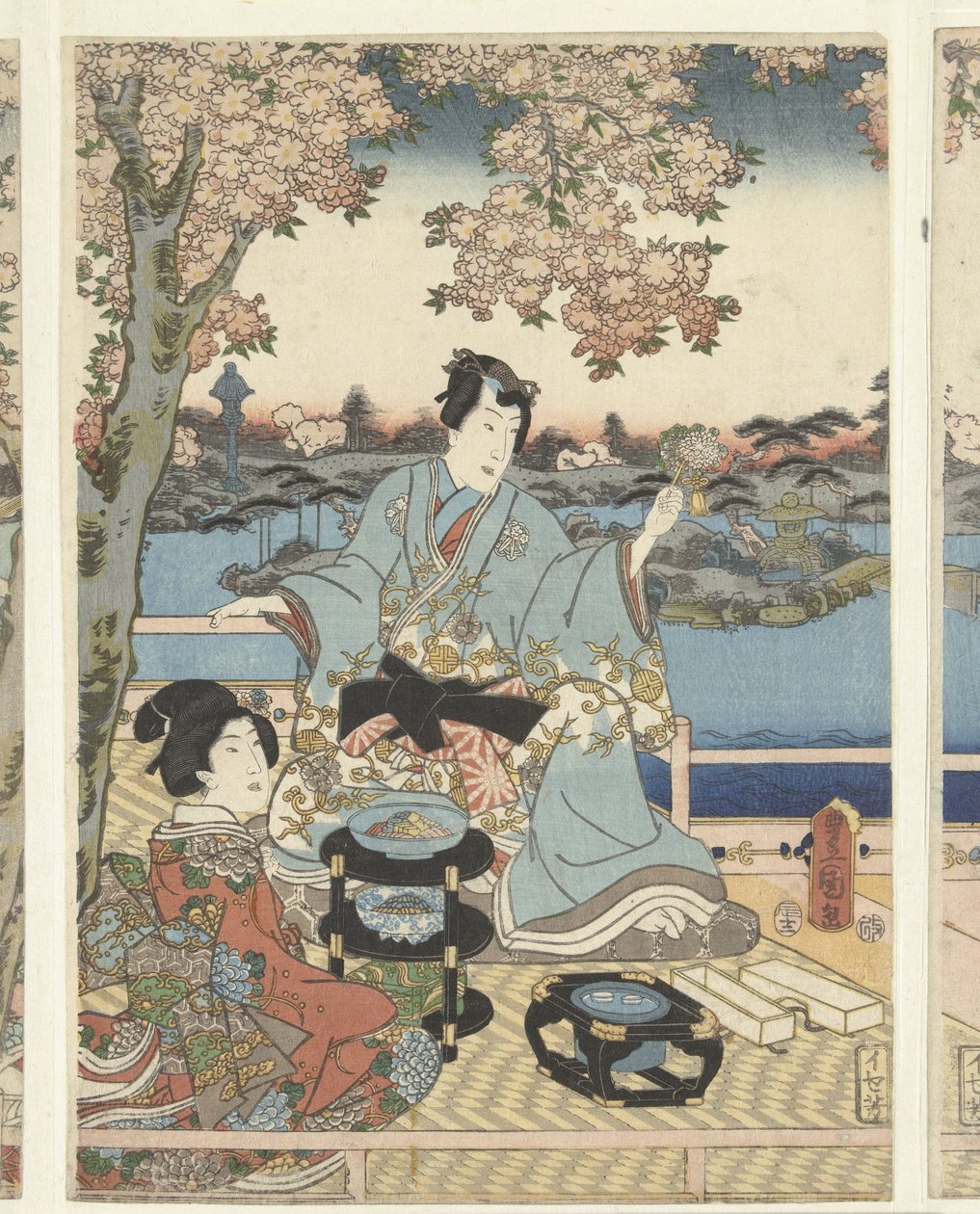 En forårsbanket for den østlige Genji Azuma Genji hana ingen yuen af Utagawa Kunisada (I)