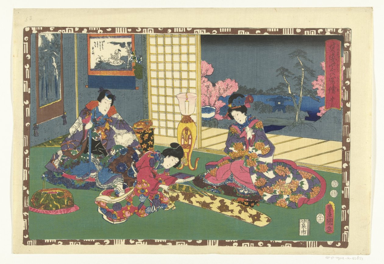 Kapitel 53 True Images of the Splendid Prince (serietitel) Sono sugata Hikaru no utsushi-e (serietitel på objekt) af Utagawa Kunisada (I)