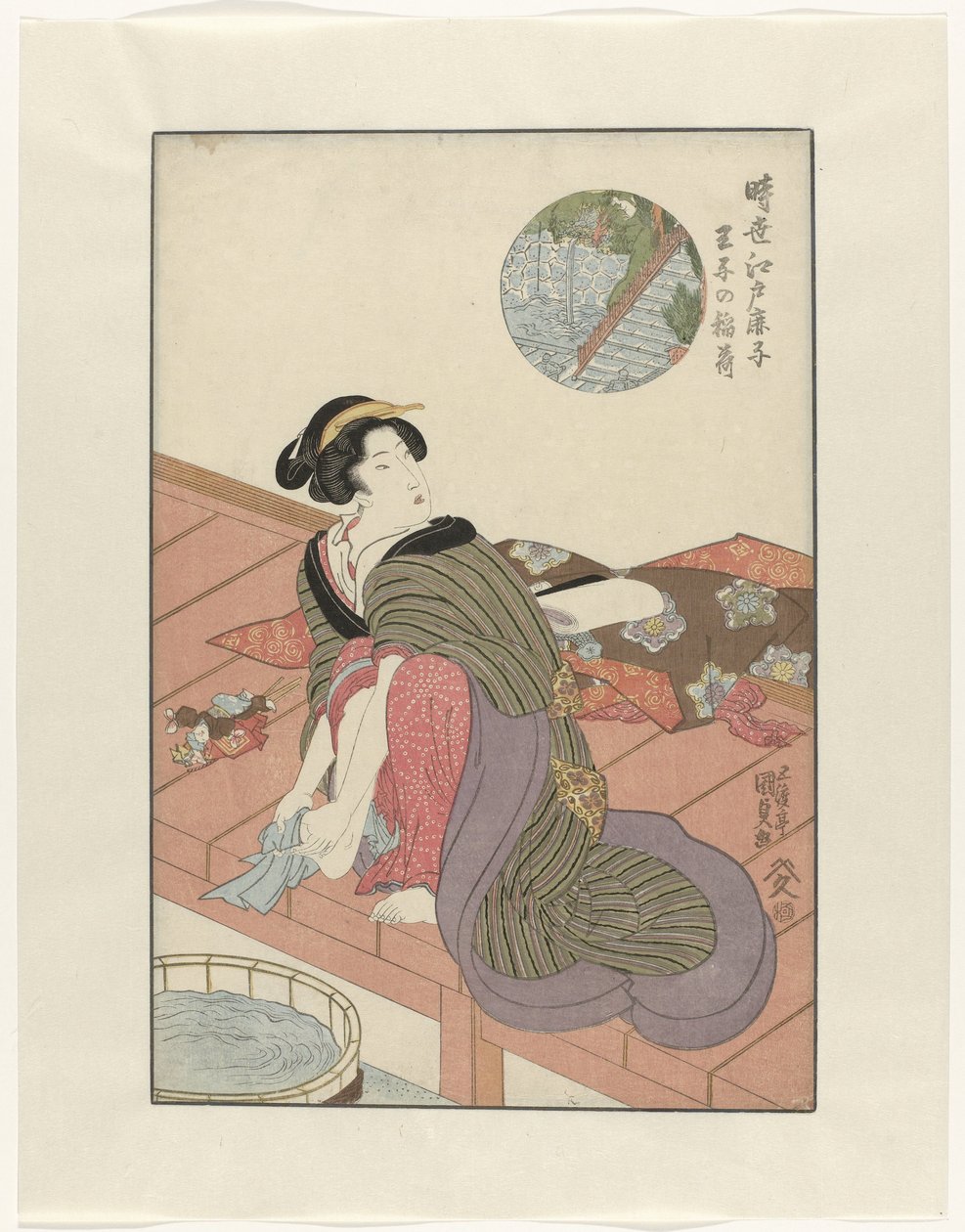 Inari Temp Onkels Inari S Choon Heden Ui t Edo Jisei Ed Kanoko af Utagawa Kunisada (I)