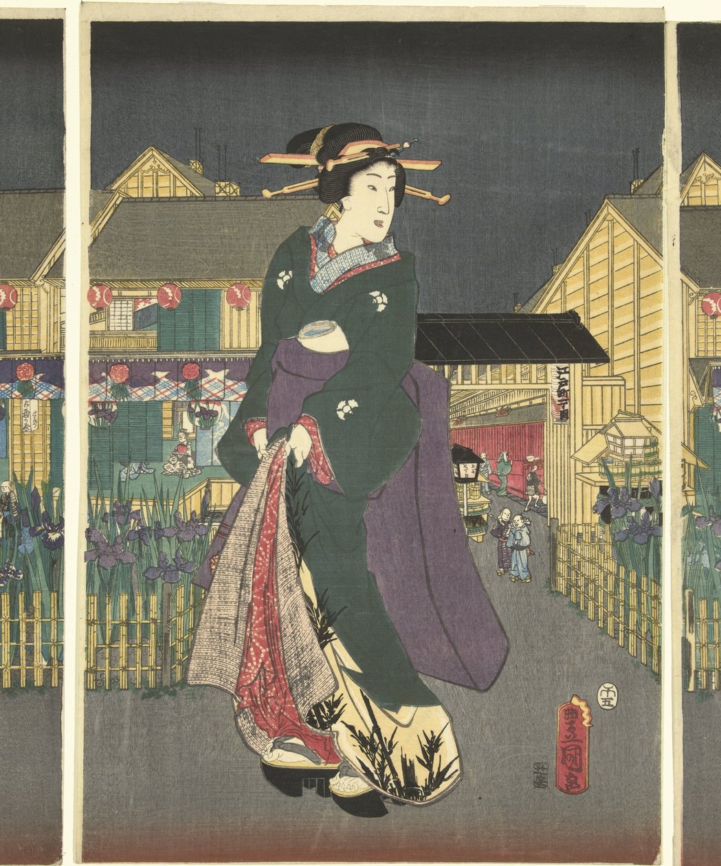 Iris i fuldt flor af Utagawa Kunisada (I)
