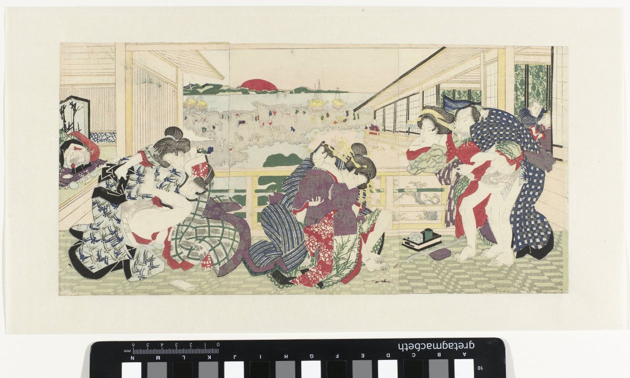 Elsker par på verandaen af Utagawa Kunisada (I)