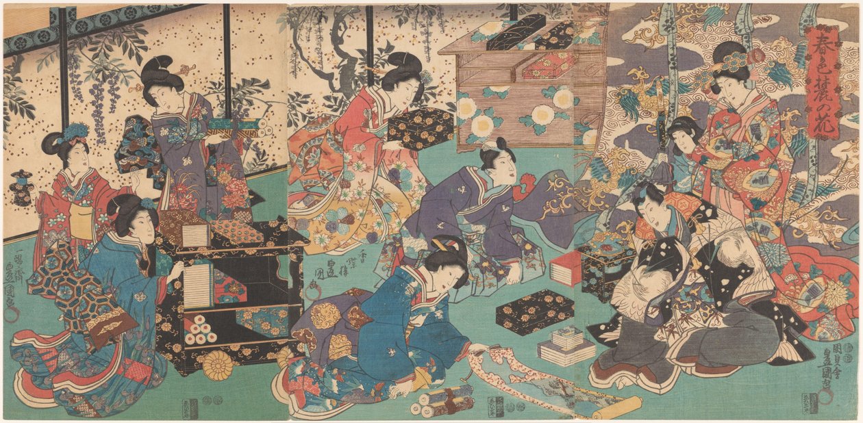 Præsentation af bøger og håndruller af Utagawa Kunisada (I)