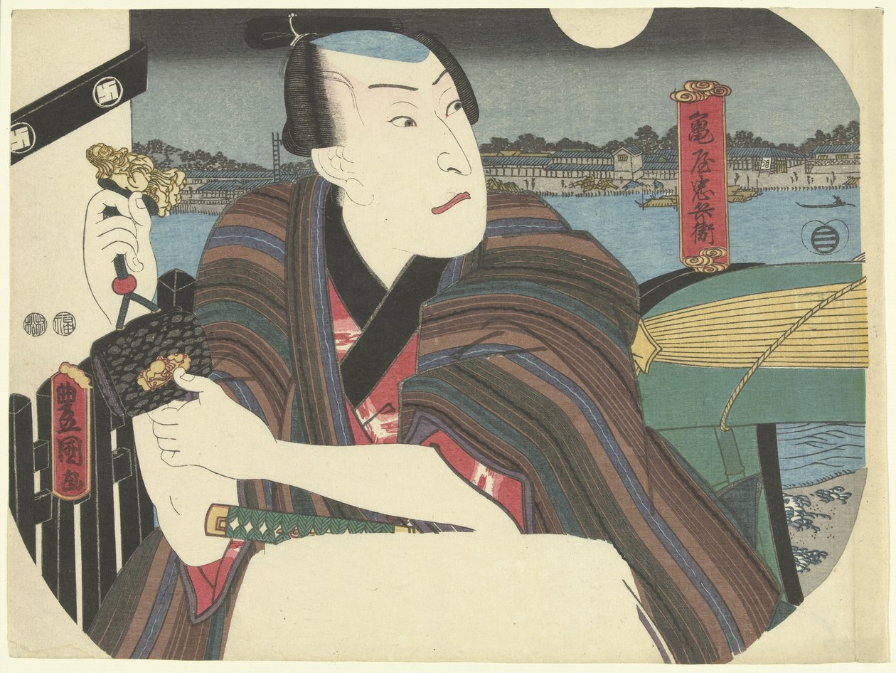 Samurai ved floden af Utagawa Kunisada (I)