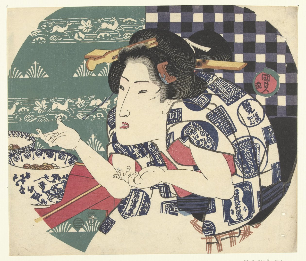 Udon restaurant af Utagawa Kunisada (I)
