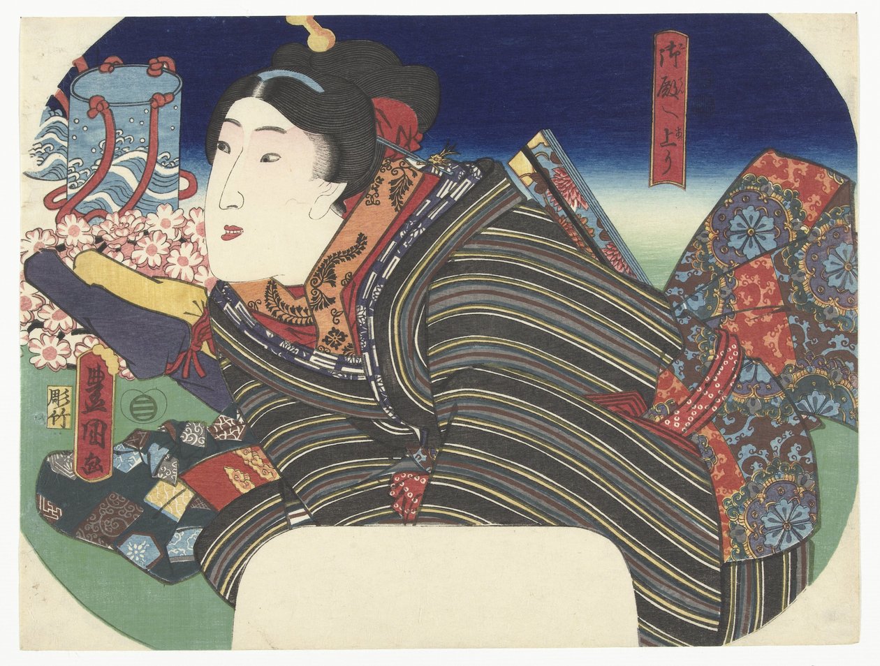 Kvinde med vandpotter af Utagawa Kunisada (I)