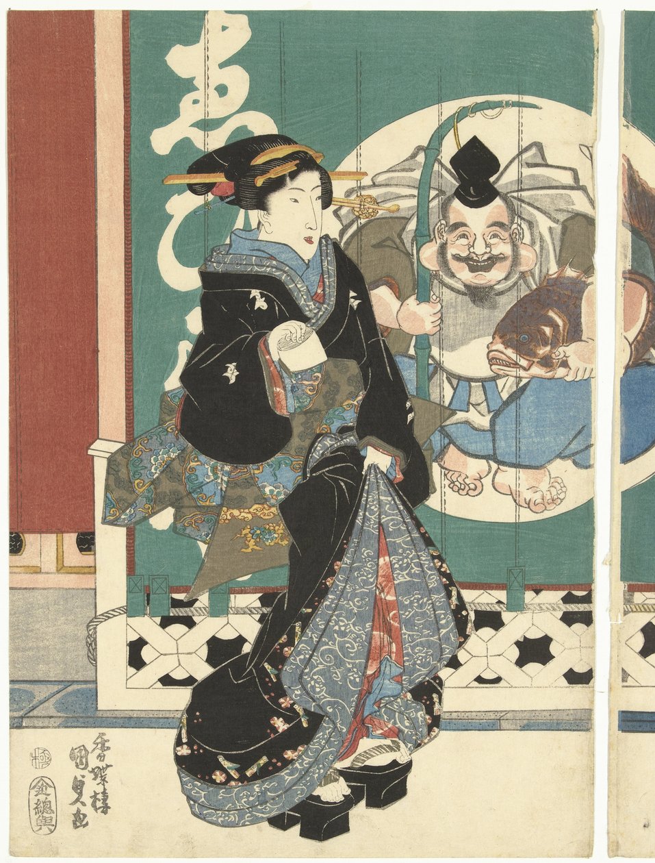 Kvinder i Ebisuya-butikken af Utagawa Kunisada (I)
