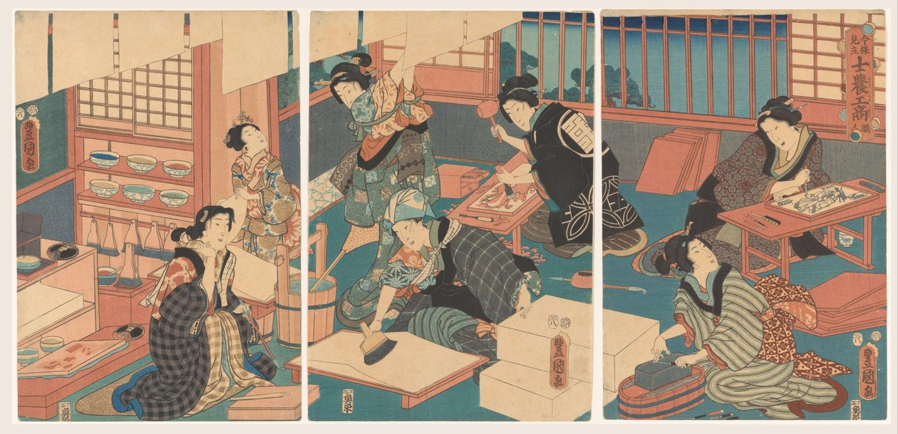 Kvinder laver billeder af Utagawa Kunisada (I)
